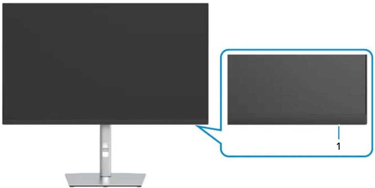 DELL P3221D - Teile und Bedienelemente identifizieren - 1