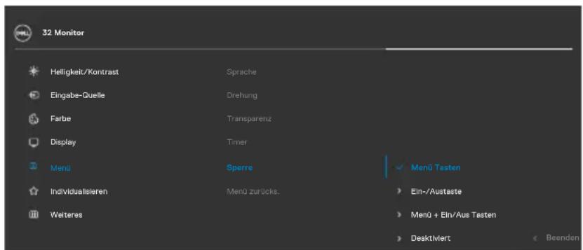 DELL P3221D - OSD-Sperre verwenden - 1