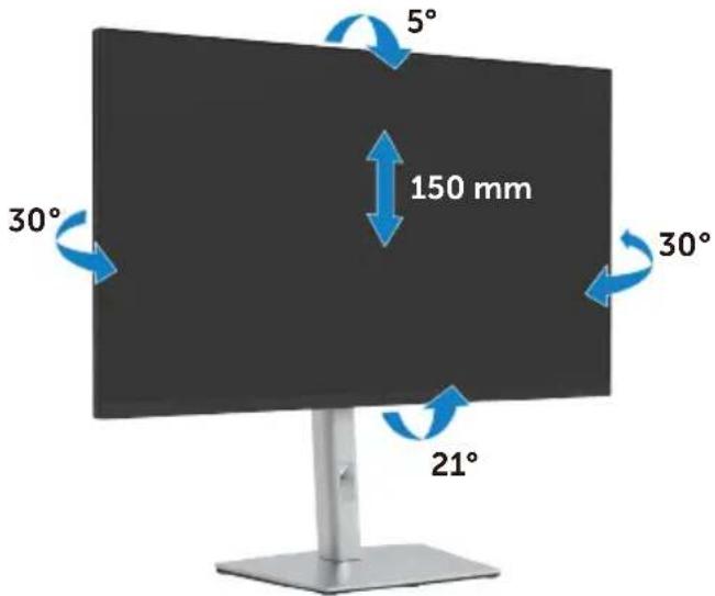 DELL P3221D - Neigen, schwenken und Höhe verstellen - 1