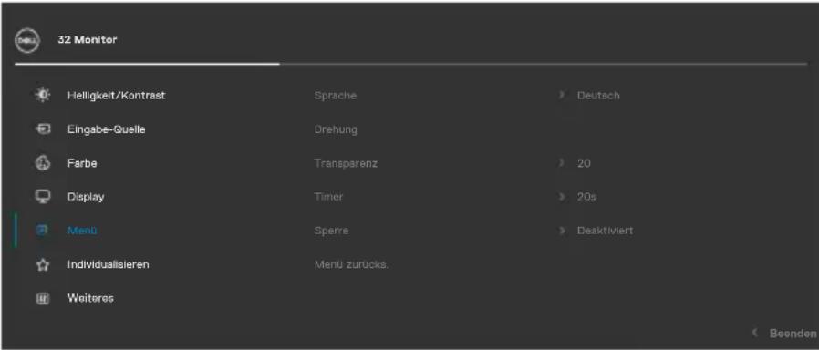 DELL P3221D - Menu (Menü) - 1