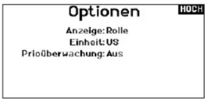 Optionen Anzeige: Rolle Einheit: US Priotüberwachung: Aus