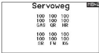 Servoweg 100 100 100 100 100 100 GAS QR HR 100 100 100 100 100 100 SR FW K6