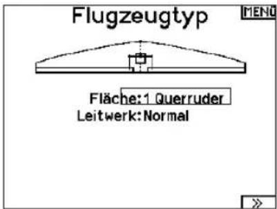 Flugzeugtyp Fläche:1 Querruder Leitwerk:Normal