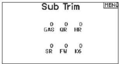 Sub Trim GAS QR HR 0 0 0 SR FW K6 MENU