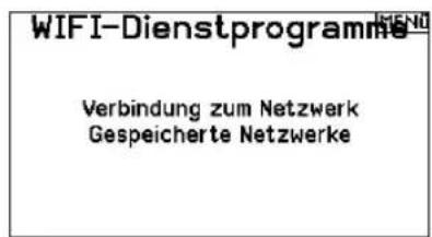 WIFI-Dienstprogramme Verbindung zum Netzwerk Gespeicherte Netzwerke