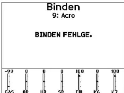 Binden 9: Acro BINDEN FEHLGE. -99 0 0 0 100 0 100 GAS OR HR SR EM K6 K7