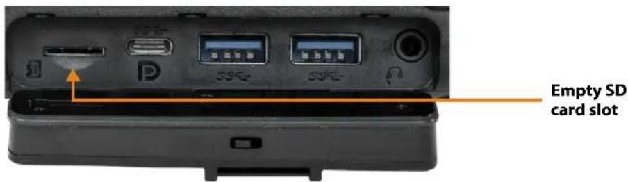 Empty SD card slot
