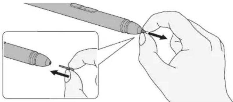 TOSHIBA Portégé X20W-D - Replacing the pen tip - 1