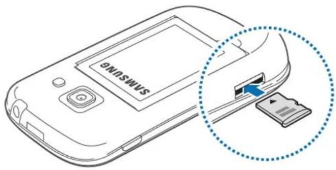 SAMSUNG Galaxy Fame Duos - Inserting a memory card - 3