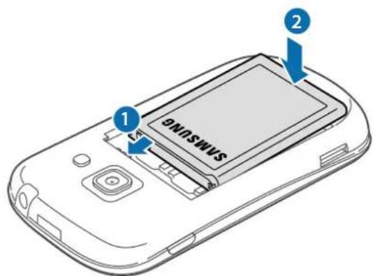SAMSUNG Galaxy Fame Duos - Insert the battery. - 1