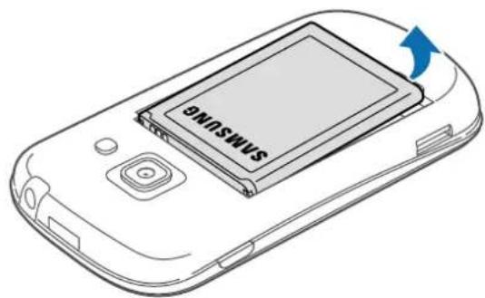 SAMSUNG Galaxy Fame Duos - Removing the SIM or USIM card and battery - 1