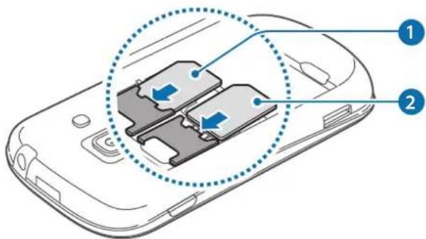 SAMSUNG Galaxy Fame Duos - Installing the SIM or USIM card and battery - 4