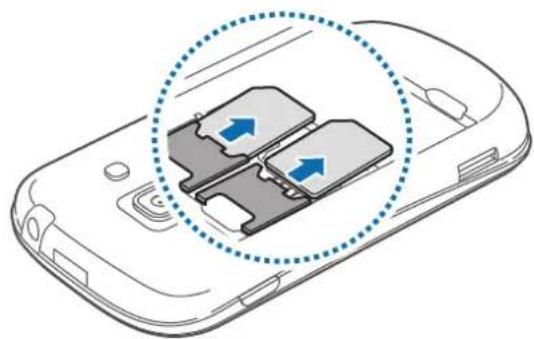 SAMSUNG Galaxy Fame Duos - Removing the SIM or USIM card and battery - 2