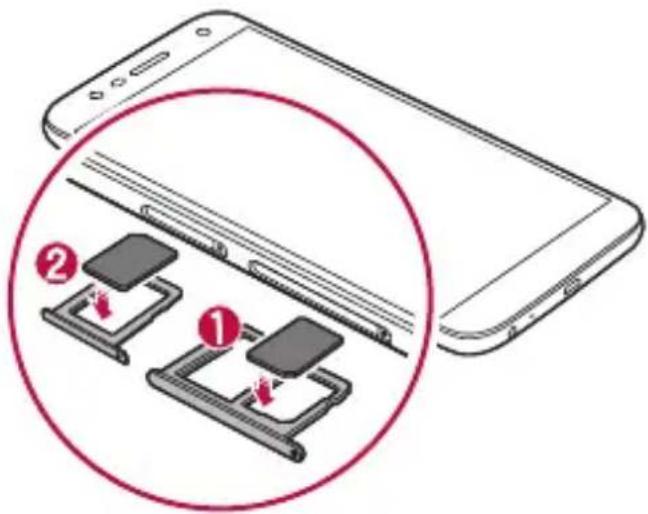 Diagram showing a smartphone with labeled parts, highlighting two components with arrows indicating movement or assembly.