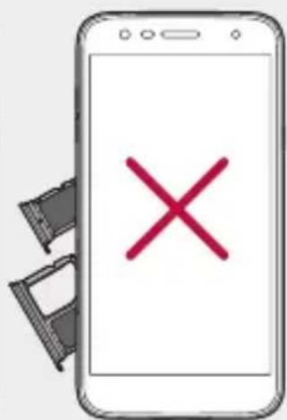 Illustration of a smartphone screen with a red 'X' symbol and a close button, next to a pair of film clips.