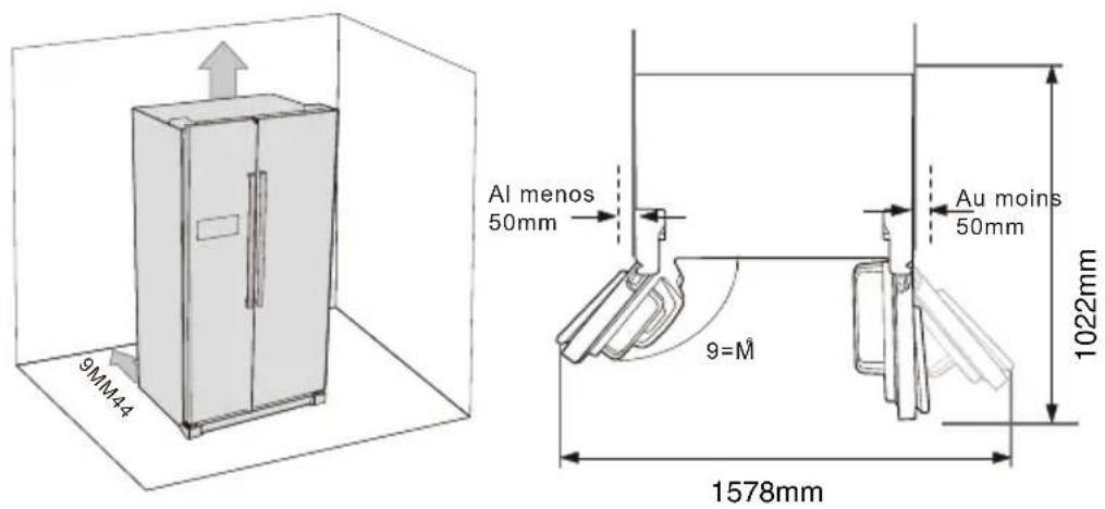 9MM44 Al menos 50mm Au moins 50mm 1022mm 9=M 1578mm