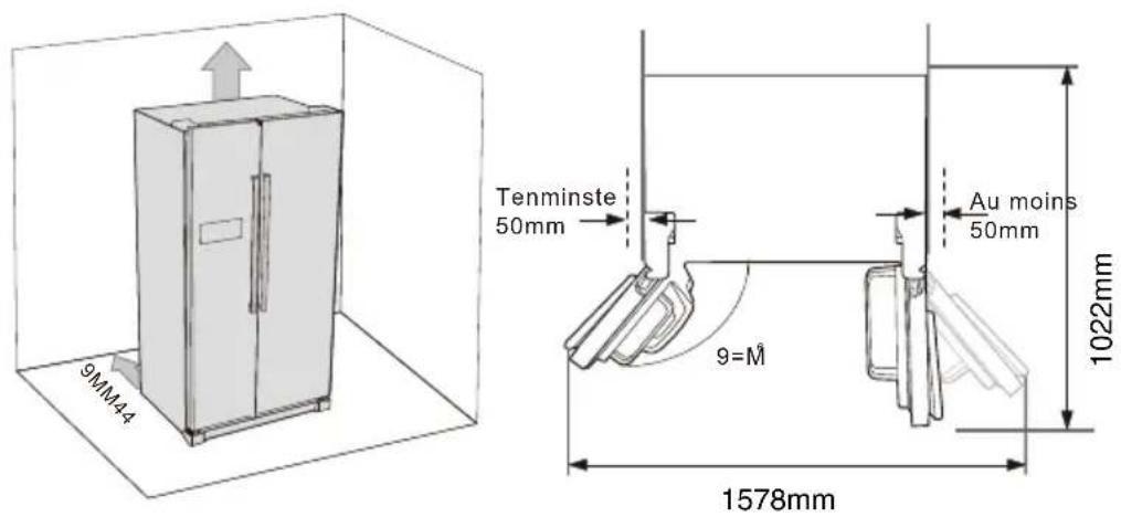 9MM44 Tenminste 50mm Au moins 50mm 9=M 1578mm 1022mm