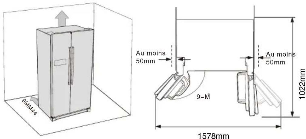 9MM4.4 Au moins 50mm Au moins 50mm 9=M̃ 1578mm 1022mm