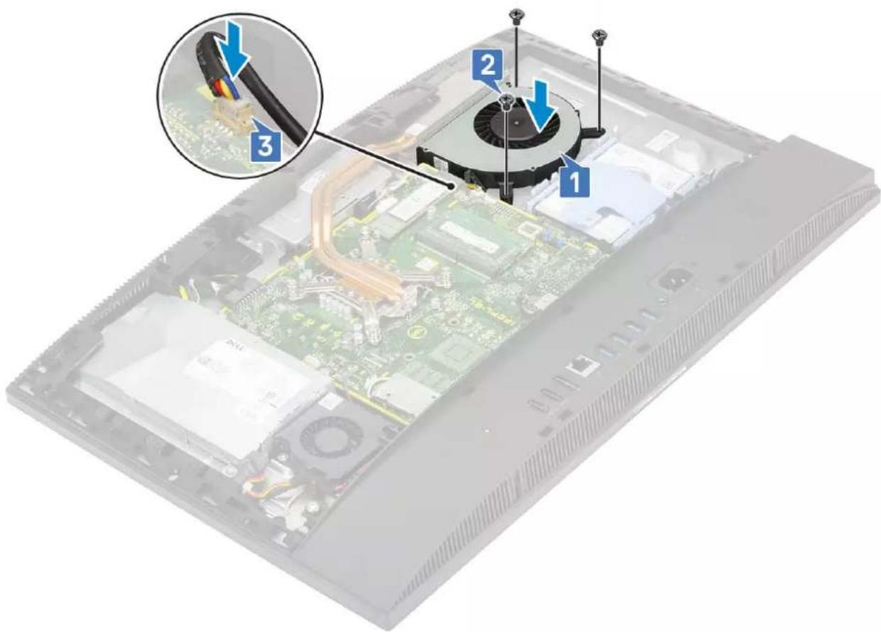 DELL OptiPlex 7470 - Installing the system fan - 1