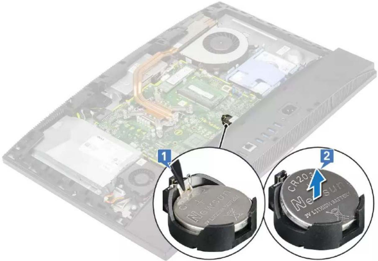 DELL OptiPlex 7470 - Removing the coin cell battery - 1