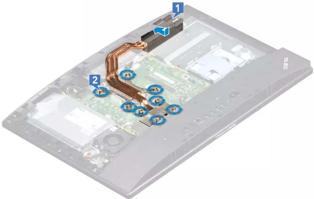 DELL OptiPlex 7470 - Installing the heat sink - dGPU - 1