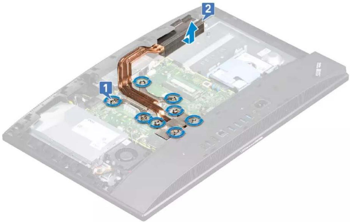 DELL OptiPlex 7470 - Removing the heat sink - dGPU - 1