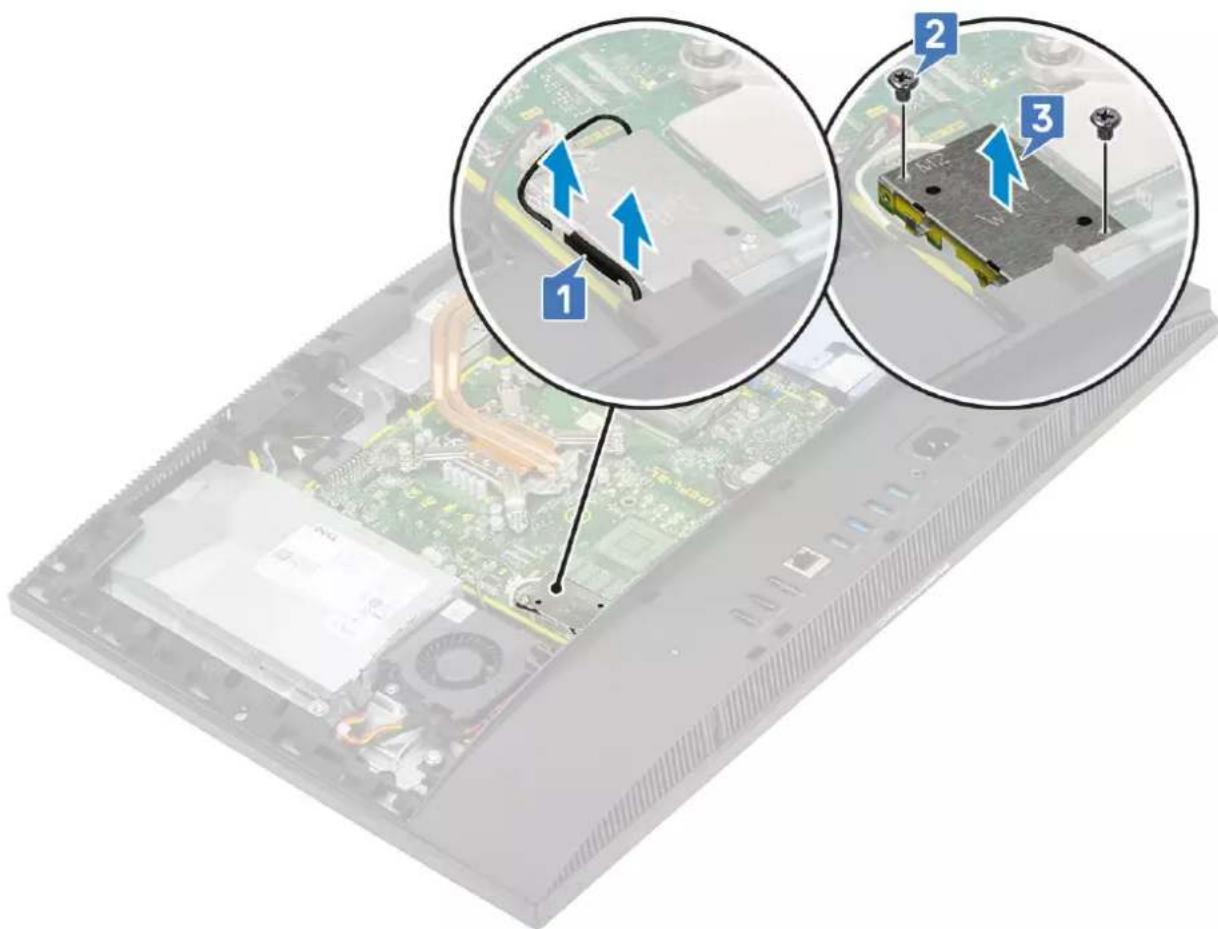 DELL OptiPlex 7470 - Removing the WLAN card - 1