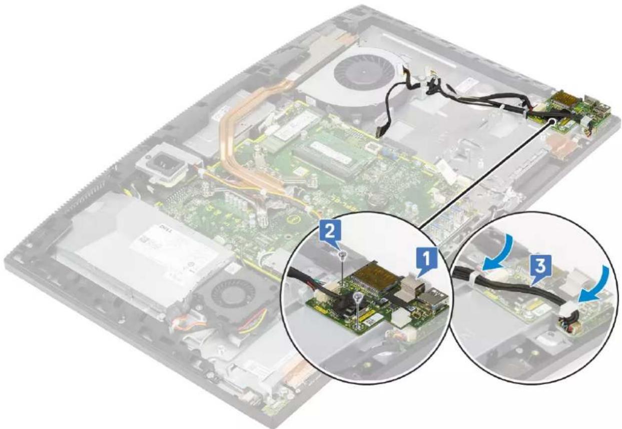 DELL OptiPlex 7470 - Installing the input and output board - 1