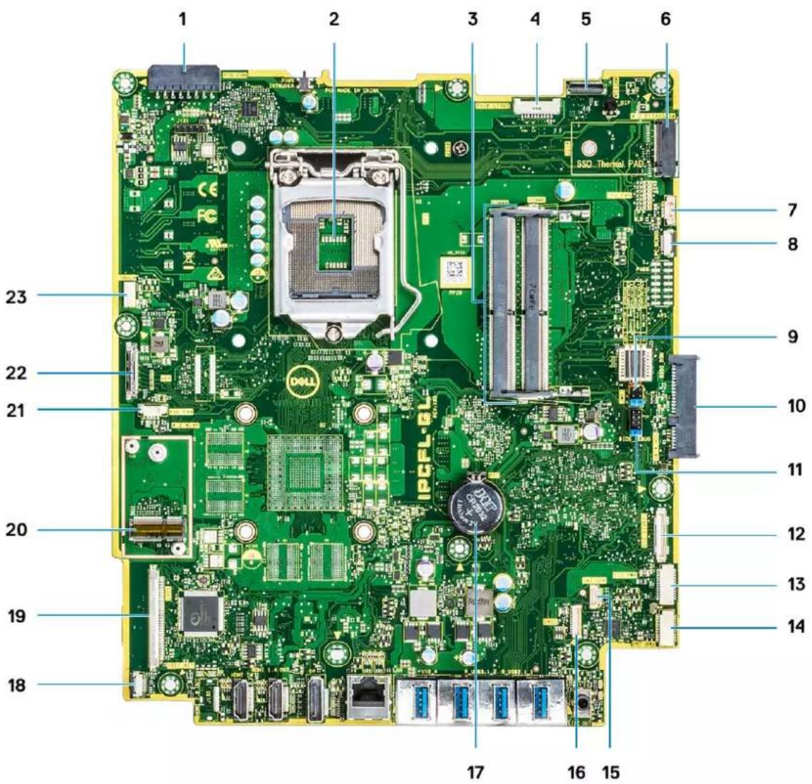 DELL OptiPlex 7470 - System board layout - 1