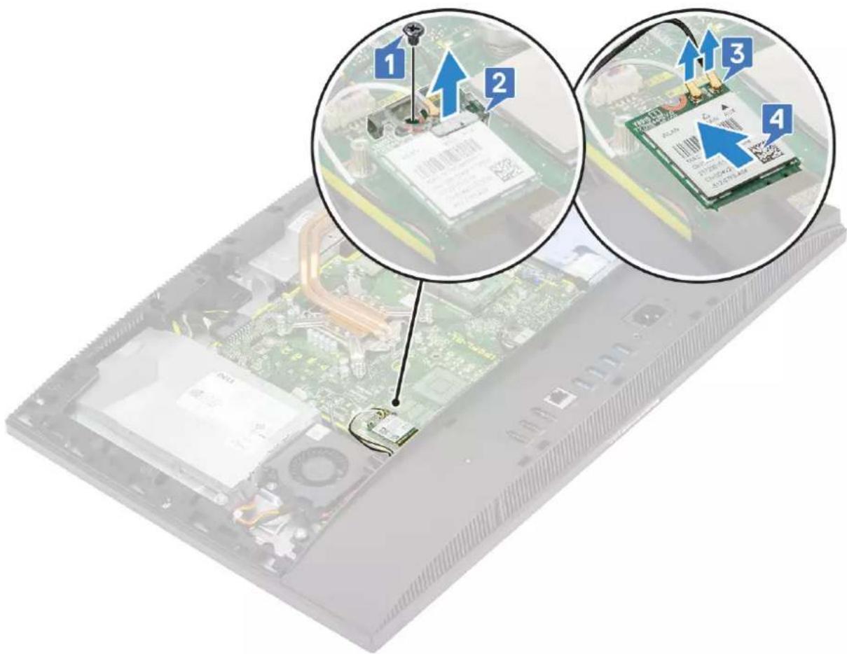 DELL OptiPlex 7470 - Removing the WLAN card - 2