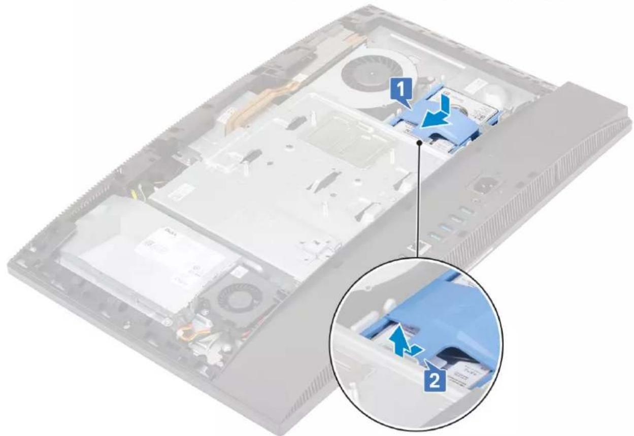 DELL OptiPlex 7470 - Installing the hard drive assembly - 2
