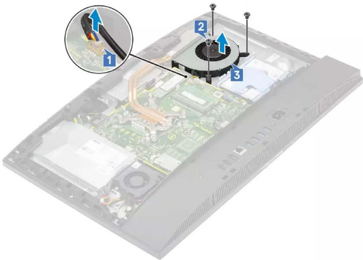 DELL OptiPlex 7470 - Removing the system fan - 1