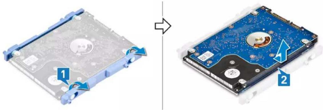 DELL OptiPlex 7470 - Removing the hard drive assembly - 2