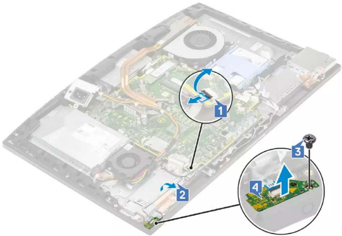 DELL OptiPlex 7470 - Removing the power button board - 1