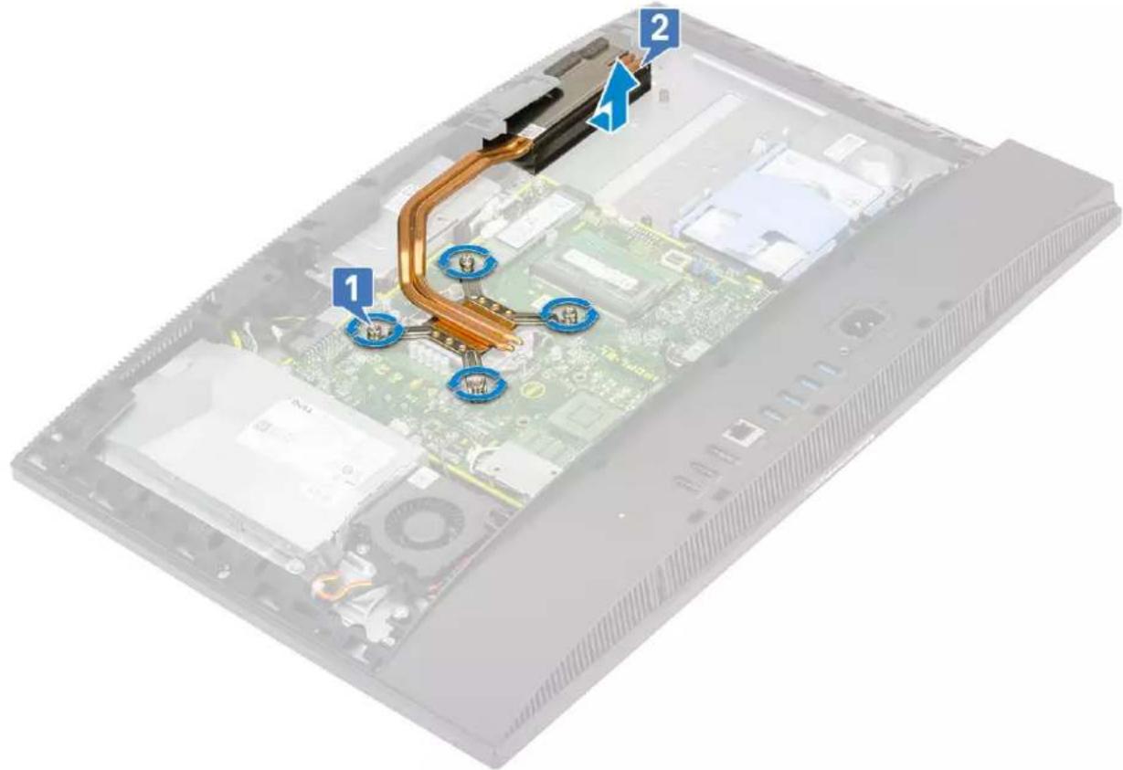 DELL OptiPlex 7470 - Removing the heat sink - UMA - 1