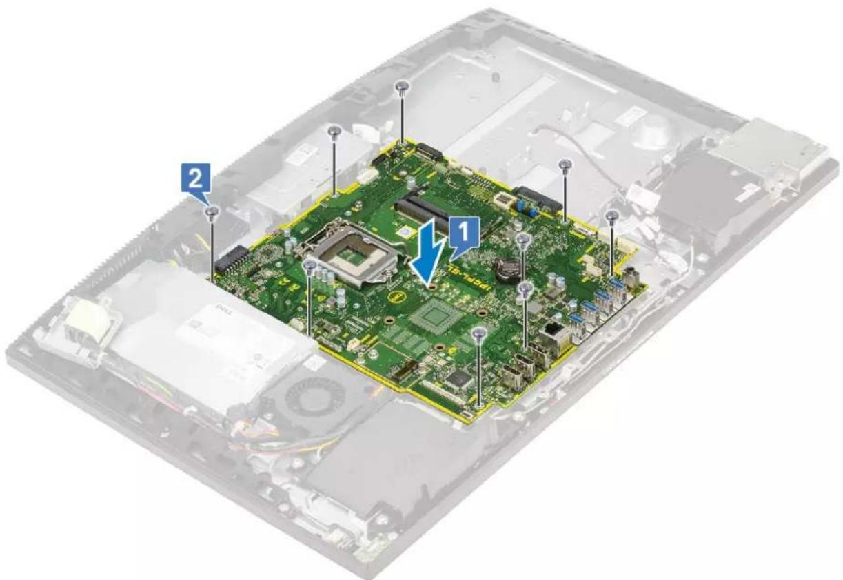 DELL OptiPlex 7470 - Installing the system board - 1