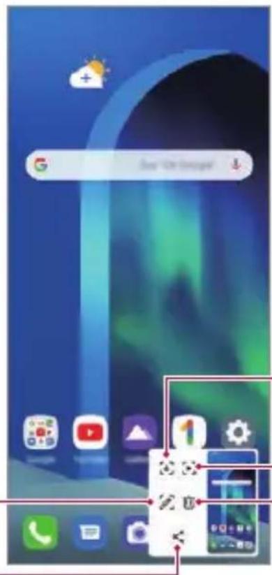 LG Velvet - Bijkomende functies na het vastleggen van een screenshot - 1