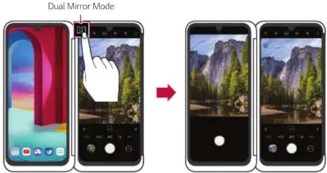 LG Velvet - Utilizzo di Mirror Mode sul dual screen - 2