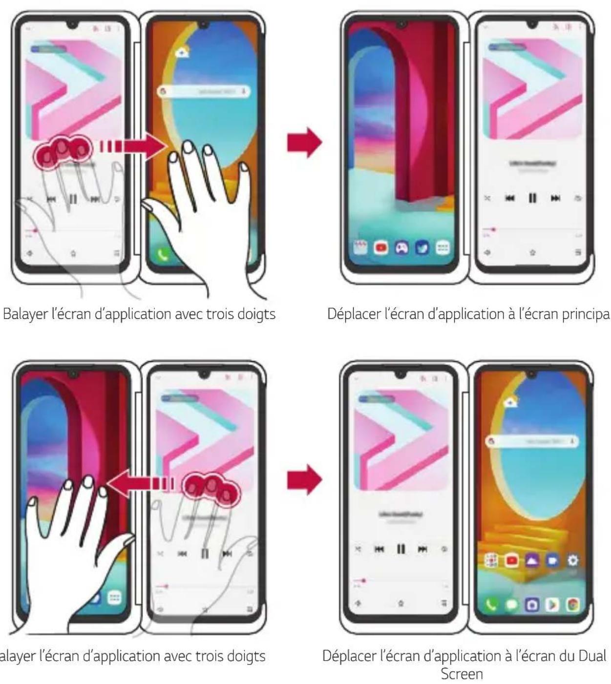 LG Velvet - Se déplacer entre les écrans d'application sur le dual screen - 1