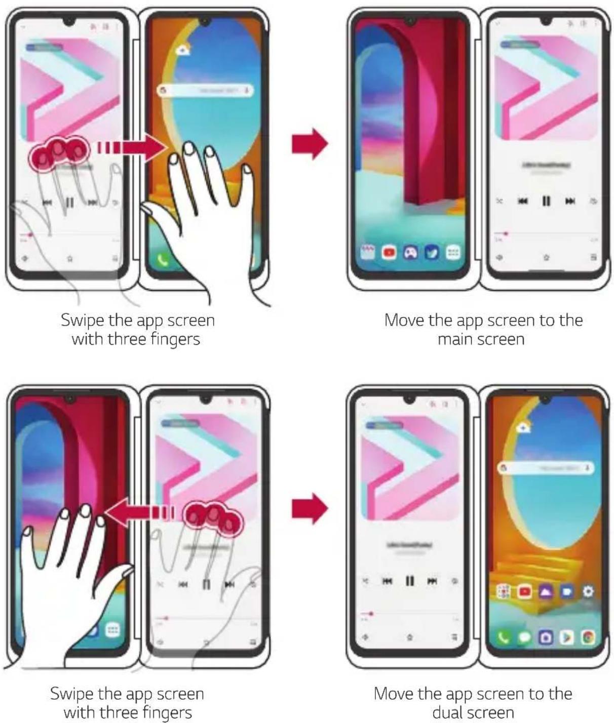 LG Velvet - Moving between App Screens on Dual Screen - 1