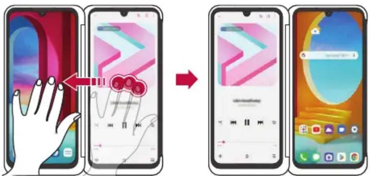 LG Velvet - Passaggio tra le schermate delle app sul dual screen - 2