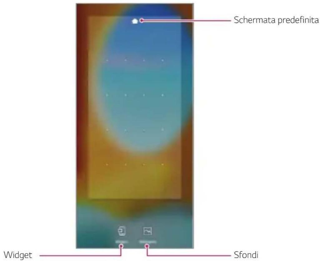 Schermata predefinita Widget Sfondi