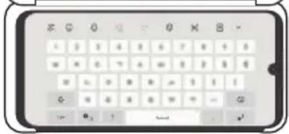 Screenshot of a mobile keyboard interface showing standard numeric keypad keys and function buttons