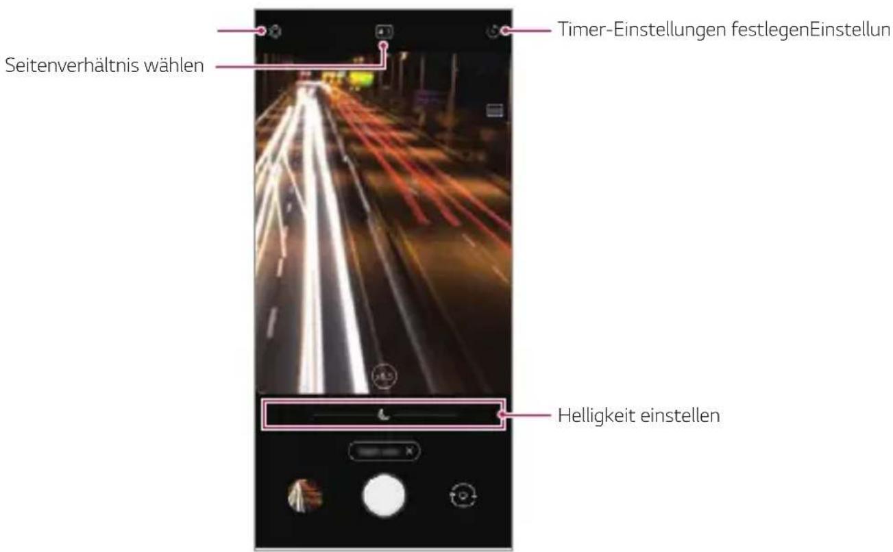 Seitenverhältnis wählen Timer-Einstellungen festlegenEinstellung Helligkeit einstellen