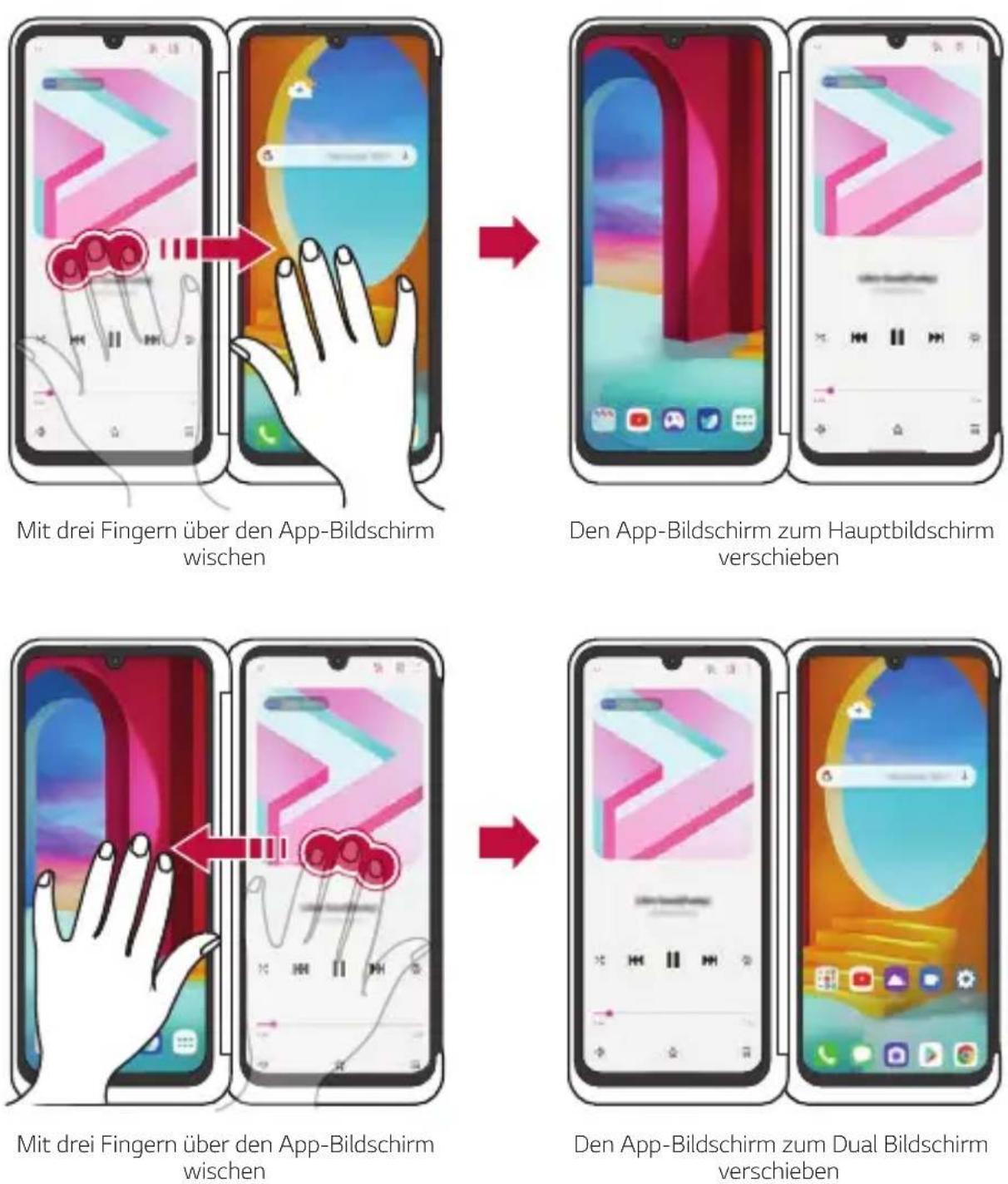 LG Velvet - Beim Dual Bildschirm zwischen App-Bildschirmen wechseln - 1