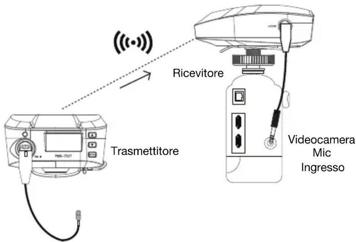 Trasmettitore Ricevitore Videocamera Mic Ingresso