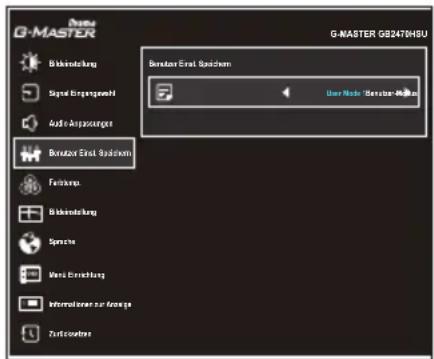 IIYAMA G-Master GB2770HSU - Benutzer Einst. Speichern Store User Setting - 1