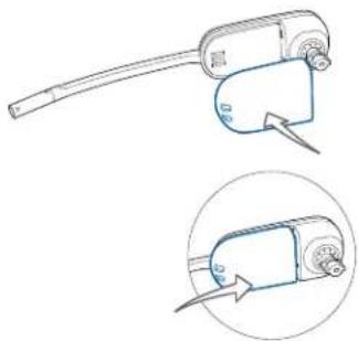 PLANTRONICS Savi W445 - Installing the Headset Battery - 1
