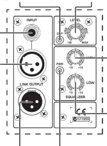 INPUT LINK OUTPUT LEVEL PWR -15 +15 EQUIF LIZER LOW -15 +15 MAX N11999