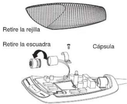Retire la rejilla Retire la escuadra Cápsula